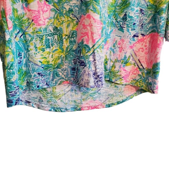 Lilly Pulitzer Etta Floral Beachy Coastal 3/4 Sleeve Top XS NWT - Picture 5 of 10